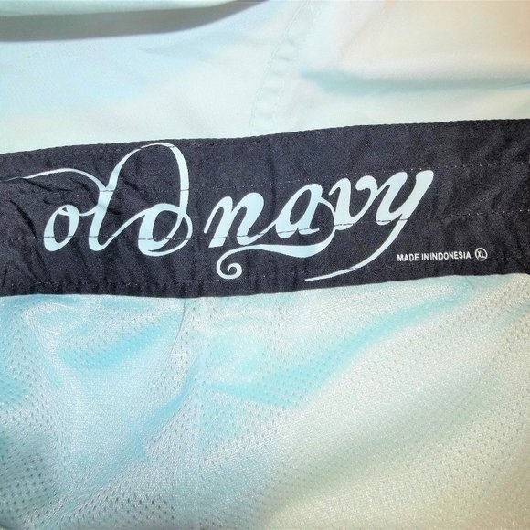 Old Navy Mens Swim Trunks Shorts Size XL Ties Pocket Swimwear Blue Brown NWT - Picture 3 of 6